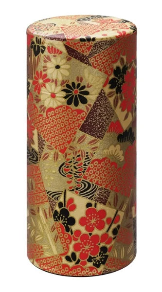 YUZEN WASHI DORADO latas almacenamiento té TEA CADDY