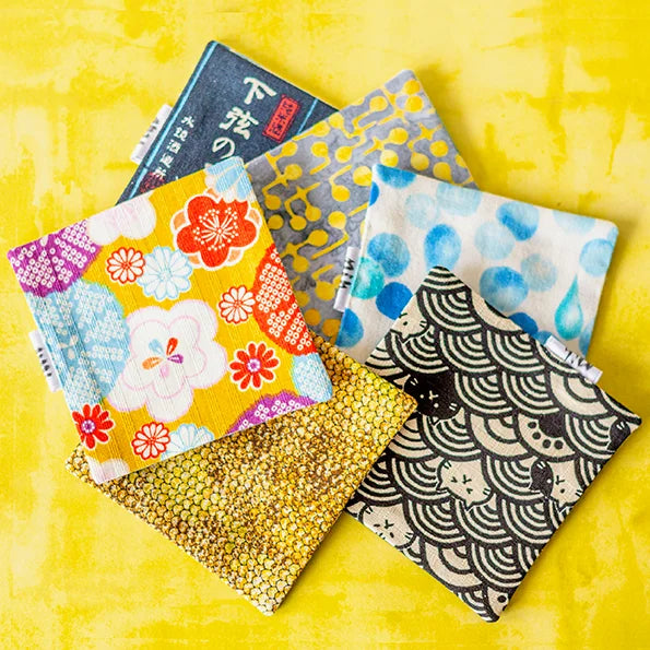POSAVASOS tela japonesa reversibles artesanales 10 x 10 cm