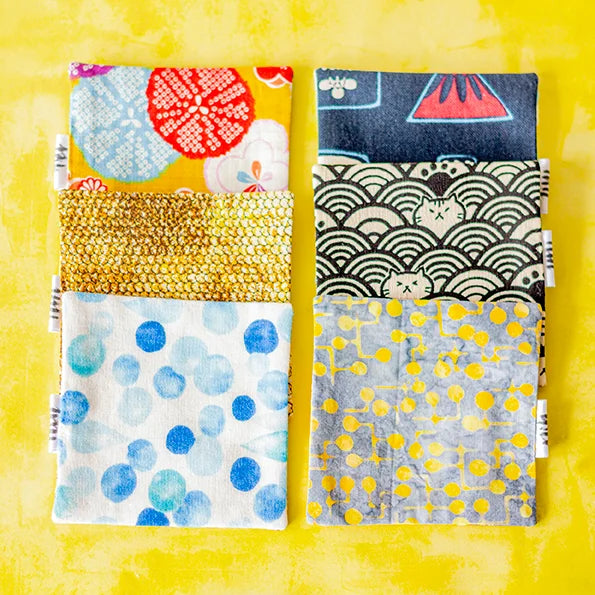 POSAVASOS tela japonesa reversibles artesanales 10 x 10 cm