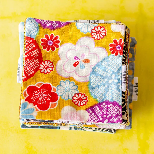 POSAVASOS tela japonesa reversibles artesanales 10 x 10 cm
