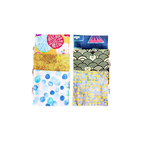 POSAVASOS exclusivos tela japonesa reversibles artesanales 10 x 10 cm