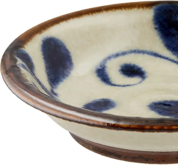 MINO YAKI platito cerámica esmaltada arabesco GIFU