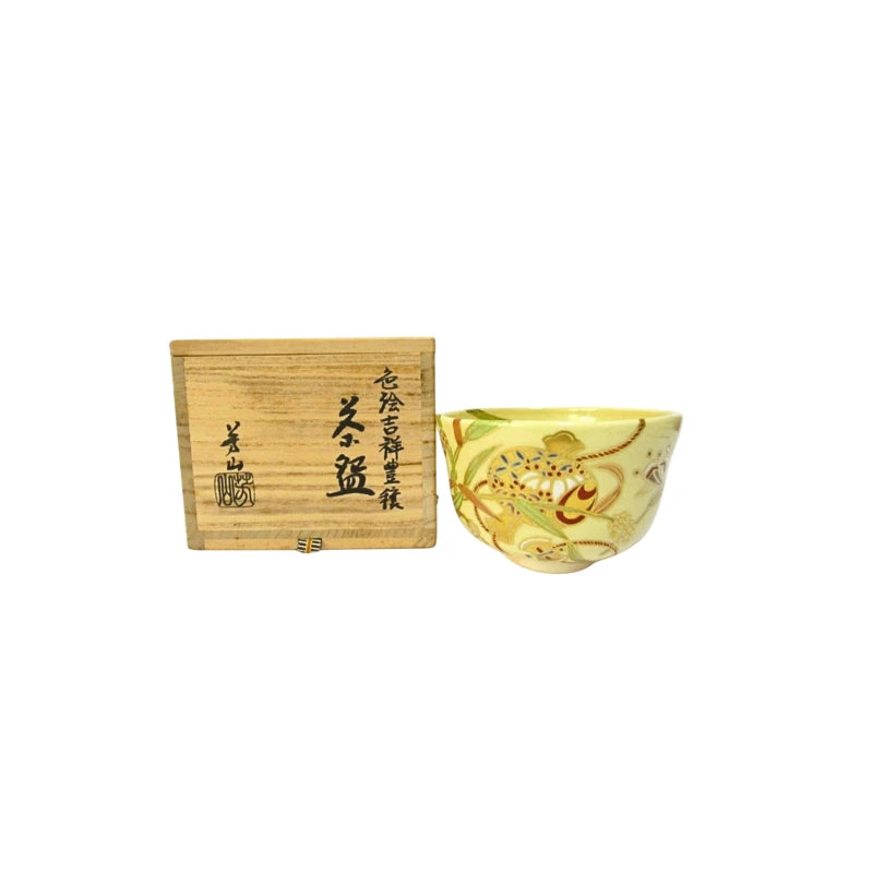 KYO YAKI bol chawan matcha japonés cerámica FUJITANI YOSHIKAZU 300 ml