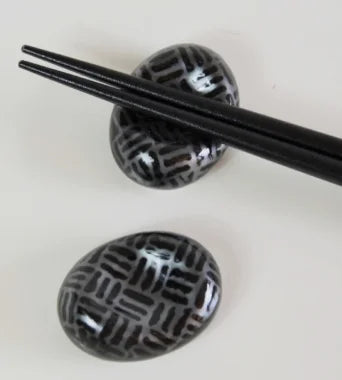 HASHIOKI soporte palillos cerámica esmaltada MINO YAKI