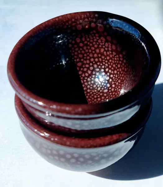 KIYOMIZUYAKI OCHOKO vaso chupito sake licor nihonshu tenmoku 50 ml KYOTO