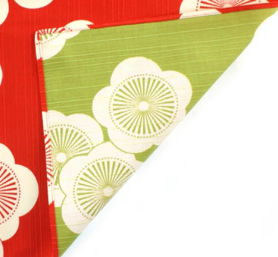 FUROSHIKI tela artesanal flor de ciruelo ume 48 x 48 cm