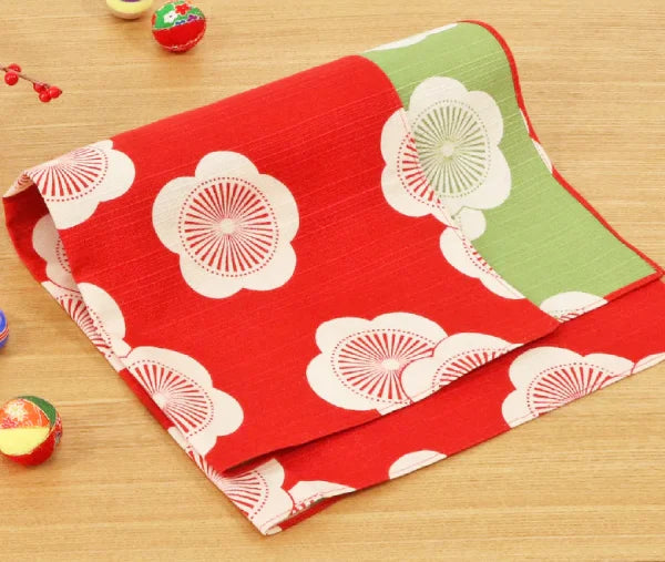 FUROSHIKI tela artesanal flor de ciruelo ume 48 x 48 cm