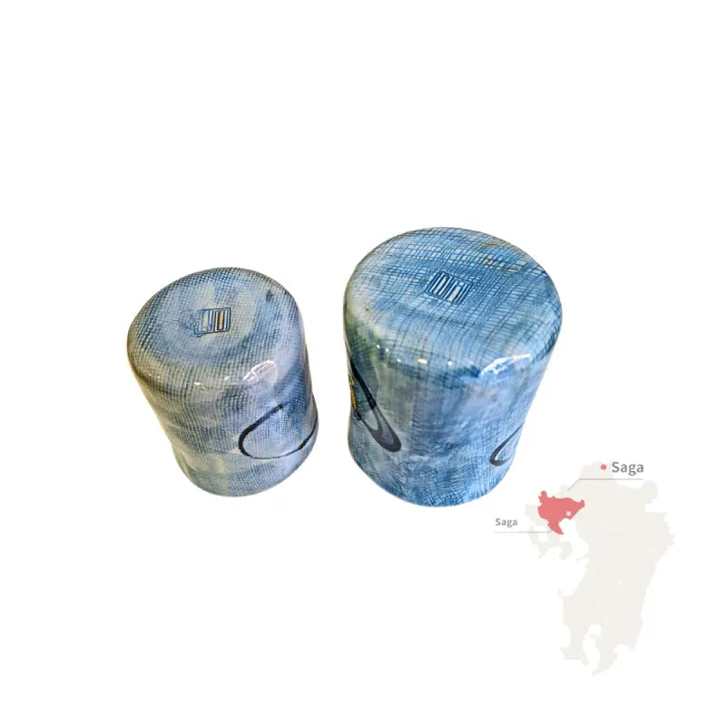 ARITA YAKI SET vaso yunomi porcelana esmaltada pintada a mano BUNZAN GAMA
