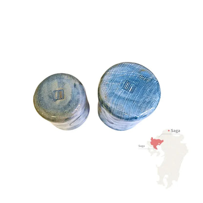 ARITA YAKI SET vaso yunomi porcelana esmaltada pintada a mano BUNZAN GAMA