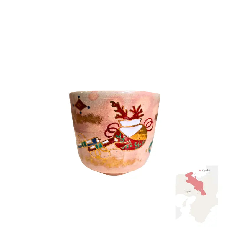 KYO YAKI bol chawan matcha japonés cerámica especial navidad GOHONTE 300 ml