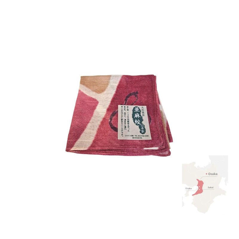 HANKACHI pañuelo estampado japonés fibras naturales algodón y lino ramie diseño EXCLUSIVO 50 x 50 cm