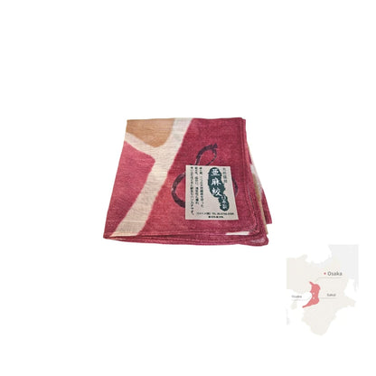 HANKACHI pañuelo estampado japonés fibras naturales algodón y lino ramie diseño EXCLUSIVO 50 x 50 cm