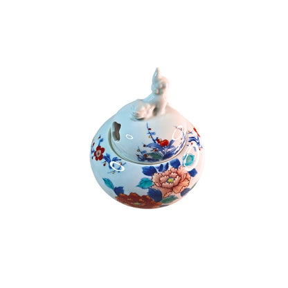 NABESHIMA YAKI incensario japonés porcelana pintada a mano Irobe CHUZAN GAMA