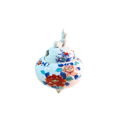 NABESHIMA YAKI incensario japonés porcelana pintada a mano Irobe CHUZAN GAMA