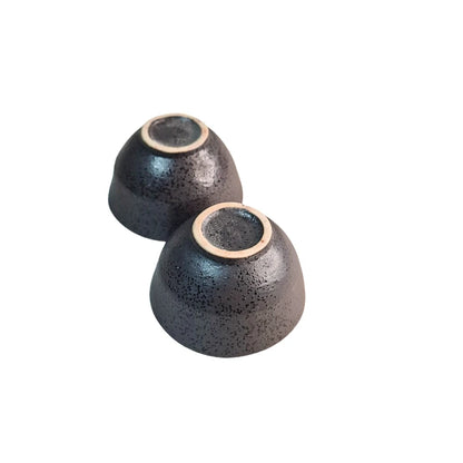 MINOYAKI juego sake negro textura mate tokkuri ochoko GIFU SET
