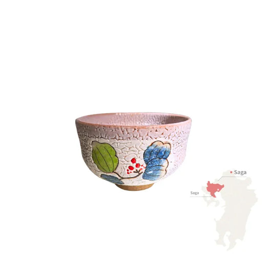 IMARI YAKI matcha chawan japonés cerámica shino AZUCHI GAMA 250 ml