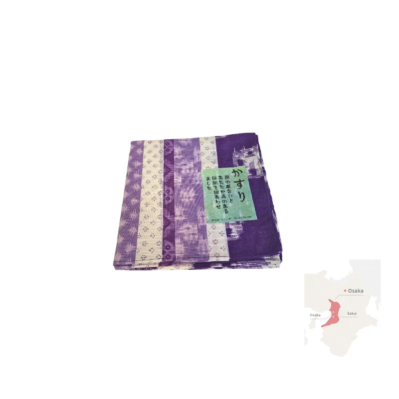 HANKACHI pañuelo estampado japonés fibra natural 100% algodón diseño KASURI 50 x 50 cm