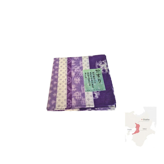HANKACHI pañuelo estampado japonés fibra natural 100% algodón diseño KASURI 50 x 50 cm