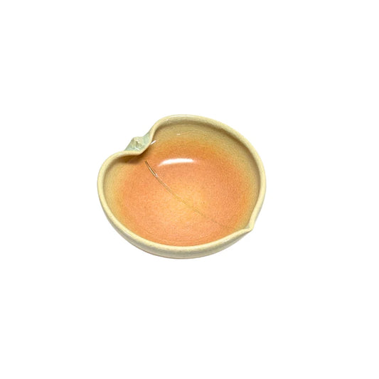 HAGI YAKI plato melocotón cerámica esmaltada tradicional mamesara SHUTŌEN