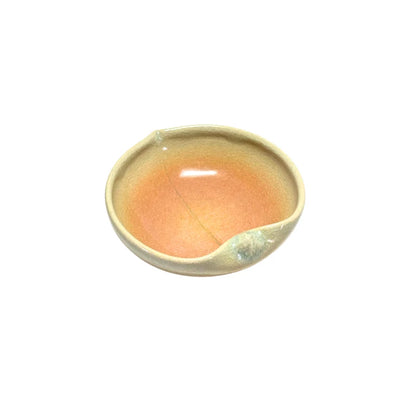 HAGI YAKI plato melocotón cerámica esmaltada tradicional mamesara SHUTŌEN