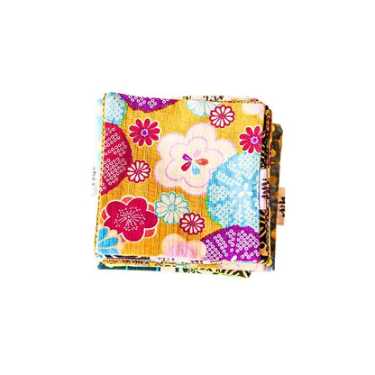 POSAVASOS exclusivos tela japonesa reversibles artesanales 10 x 10 cm