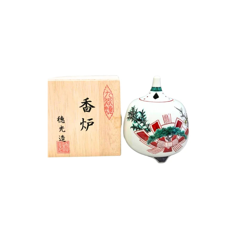 KUTANI YAKI incensario japonés porcelana HOKŌ TOMIO SAWADA
