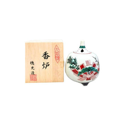 KUTANI YAKI incensario japonés porcelana HOKŌ TOMIO SAWADA