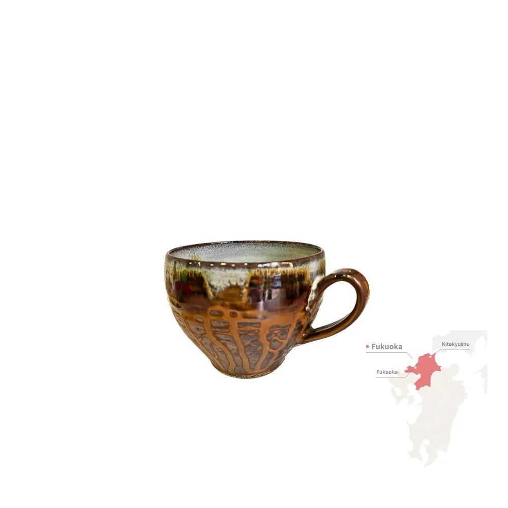 TAKATORI YAKI taza yunomi cerámica japonesa tradicional esmaltada Tohomura Touengama FUKUOKA 250 ml