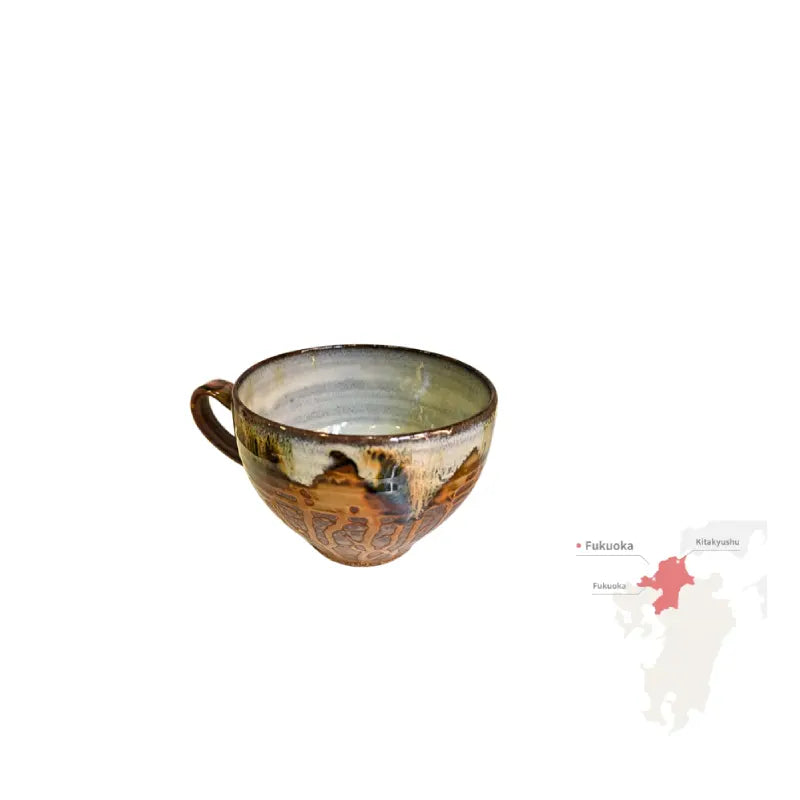 TAKATORI YAKI taza yunomi cerámica japonesa tradicional esmaltada Tohomura Touengama FUKUOKA 250 ml