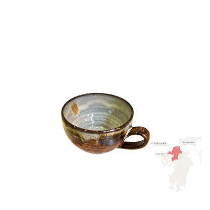 TAKATORI YAKI taza yunomi cerámica japonesa tradicional esmaltada Tohomura Touengama FUKUOKA 250 ml