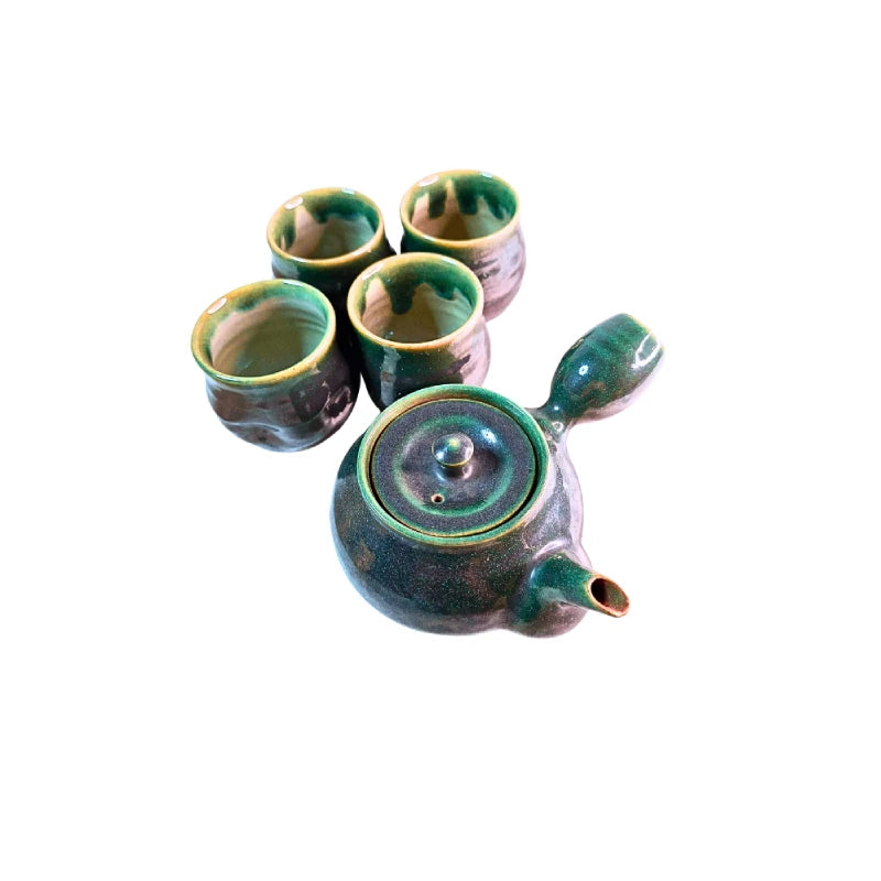 AGANO YAKI tetera japonesa yunomi cerámica yokode kyusu SET