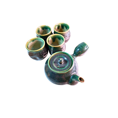 AGANO YAKI tetera japonesa yunomi cerámica yokode kyusu SET