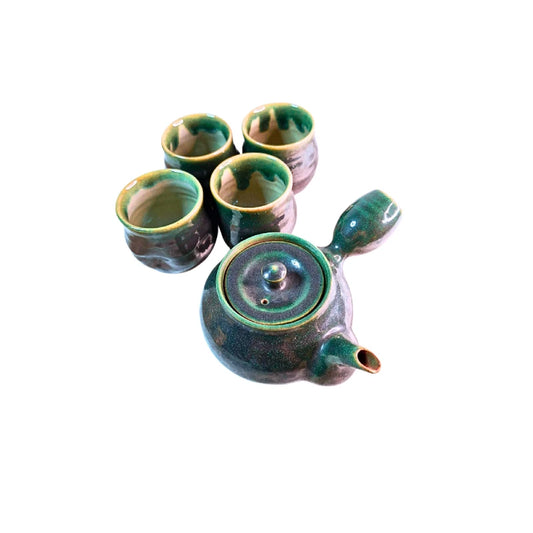 AGANO YAKI tetera japonesa yunomi cerámica yokode kyusu SET