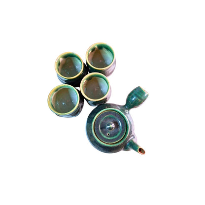 AGANO YAKI tetera japonesa yunomi cerámica yokode kyusu SET