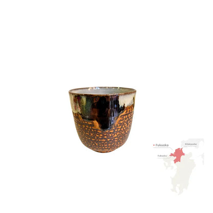 TAKATORI YAKI vaso yunomi cerámica japonesa tradicional esmaltada Tohomura Touengama FUKUOKA 250 ml