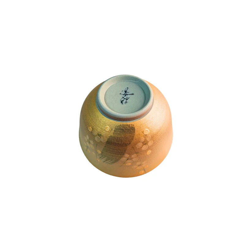 HASAMI YAKI vaso yunomi japonés sencha ume dorado NAGASAKI 125 ml