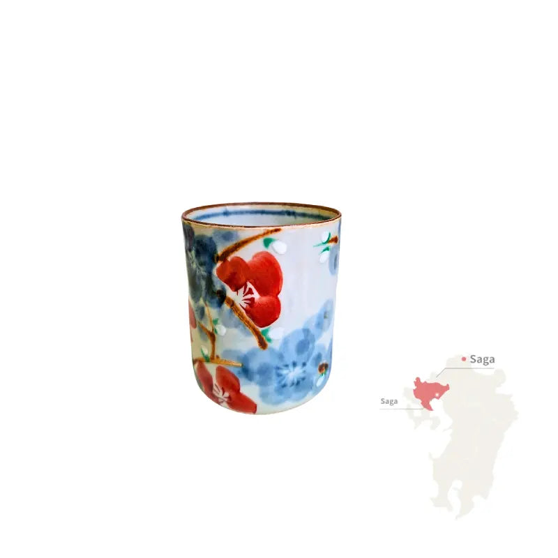 ARITA YAKI vaso yunomi porcelana esmaltada pintada a mano hana BUNZAN GAMA