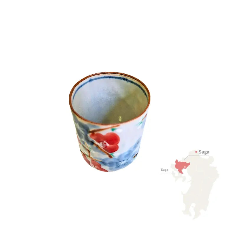 ARITA YAKI vaso yunomi porcelana esmaltada pintada a mano hana BUNZAN GAMA