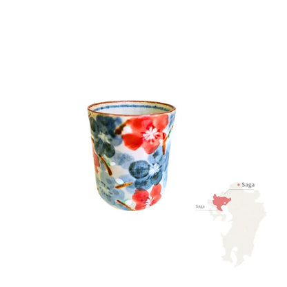 ARITA YAKI vaso yunomi porcelana esmaltada pintada a mano hana BUNZAN GAMA