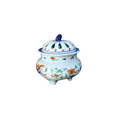 ARITA YAKI incensario japonés porcelana pintada a mano CHUZAN GAMA