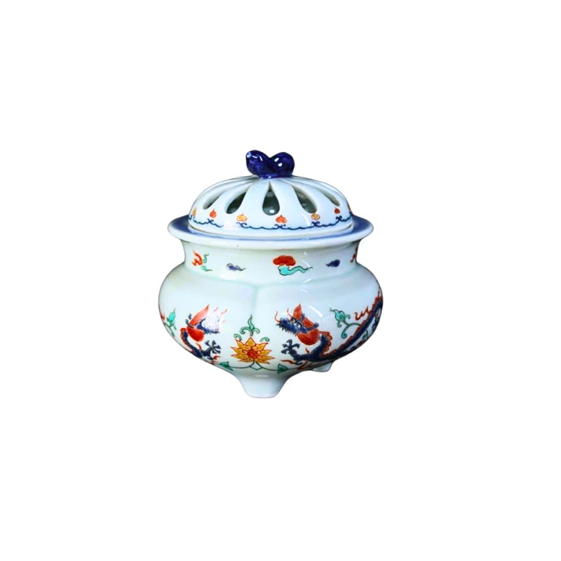 ARITA YAKI incensario japonés porcelana pintada a mano CHUZAN GAMA
