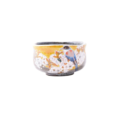 KUTANI YAKI matcha chawan pájaro y flores BIZANGAMA 250 ml