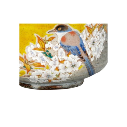 KUTANI YAKI matcha chawan pájaro y flores BIZANGAMA 250 ml