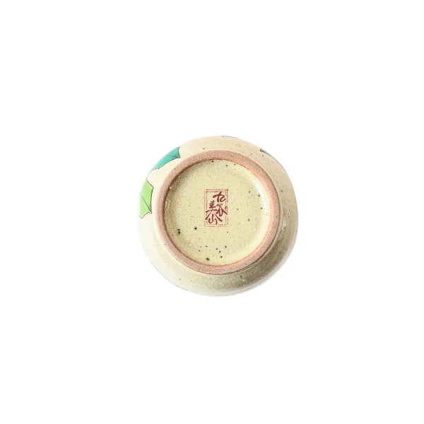 KUTANI YAKI vaso yunomi tori tsubaki Kacho Fugetsu 150 ml