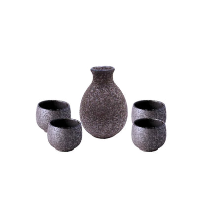 MINOYAKI sake set negro textura mate tokkuri ochoko GIFU