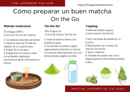Matcha orgánico sticks 'On the go'