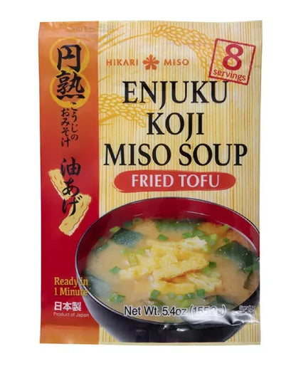 Sopa de miso instantánea tofu frito
