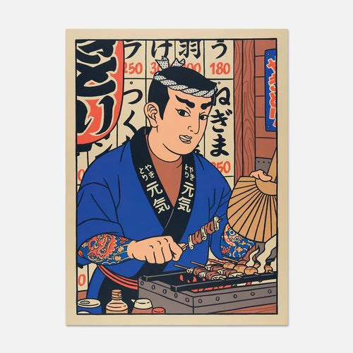 JAPÓN RETRO postales ilustradas originales A6